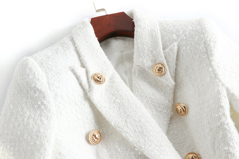 BLAZER DOPPIOPETTO IN TWEED BIANCO 