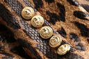 BLAZER CRUZADO DE PIEL LEOPARDO 