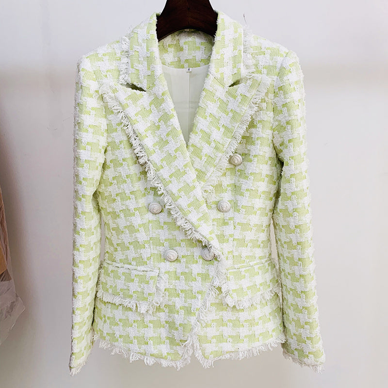 BLAZER IN TWEED VERDE/BIANCO 