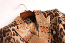 BLAZER CRUZADO DE PIEL LEOPARDO 