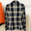 BLAZER DOPPIOPETTO IN TWEED BLU MARINO 
