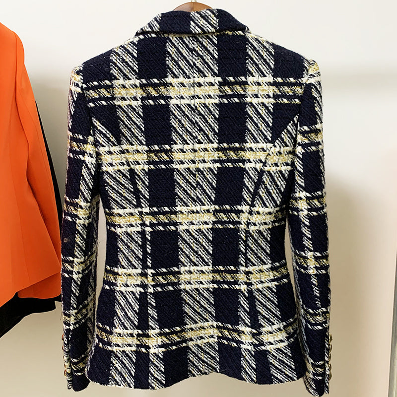 BLAZER CRUZADO DE TWEED MARINO 