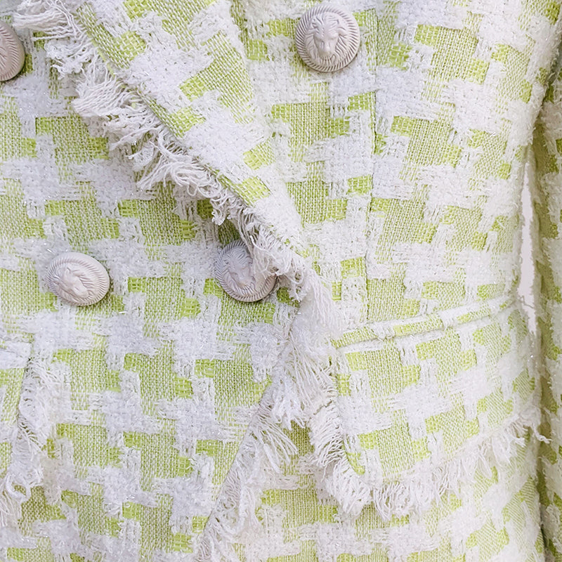 BLAZER IN TWEED VERDE/BIANCO 