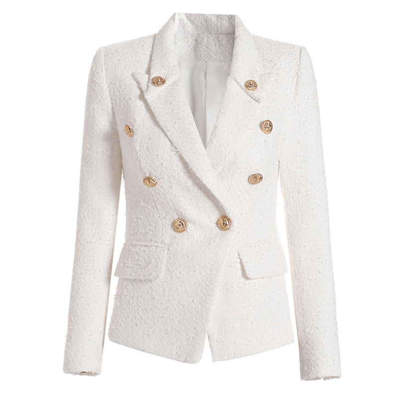 BLAZER DOPPIOPETTO IN TWEED BIANCO 