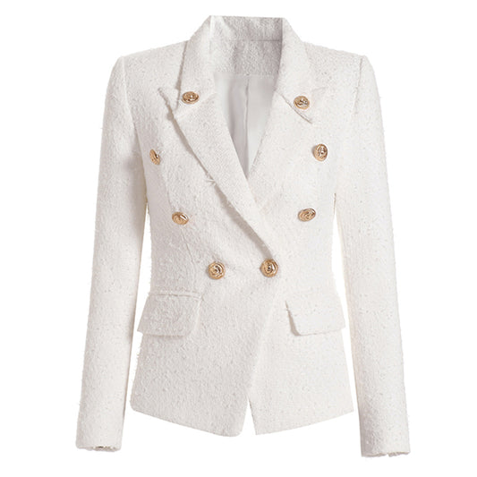 BLAZER DOPPIOPETTO IN TWEED BIANCO 
