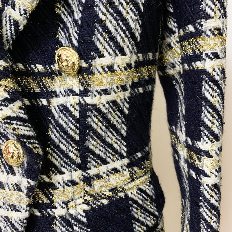 BLAZER CRUZADO DE TWEED MARINO 