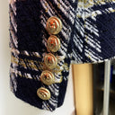 BLAZER DOPPIOPETTO IN TWEED BLU MARINO 