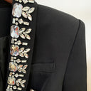Double Breasted Blazer in Black with Rhinestones