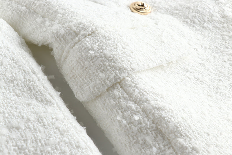 BLAZER DOPPIOPETTO IN TWEED BIANCO 