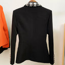 Double Breasted Blazer in Black with Rhinestones