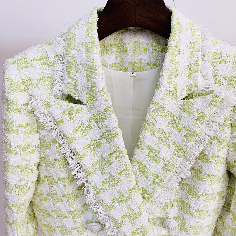 BLAZER IN TWEED VERDE/BIANCO 