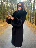 CAPPOTTO IN CASHMERE IN PELLICCIA DI VOLPE IN CAMMELLO