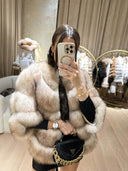 Luxy Fox Fur Genuine Leather Jacket