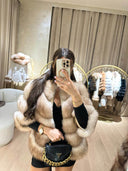 Luxy Fox Fur Genuine Leather Jacket
