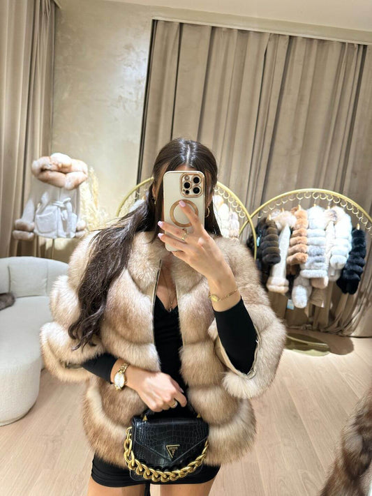 GIACCA IN VERA PELLE CON PELLICCIA DI VOLPE LUXY