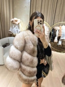 Luxy Fox Fur Genuine Leather Jacket