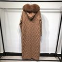 Fox Fur Cashmere/Knit Cardigan in brown