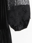 Vestido Isabella de terciopelo y encaje patchwork 