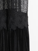 Vestido Isabella de terciopelo y encaje patchwork 