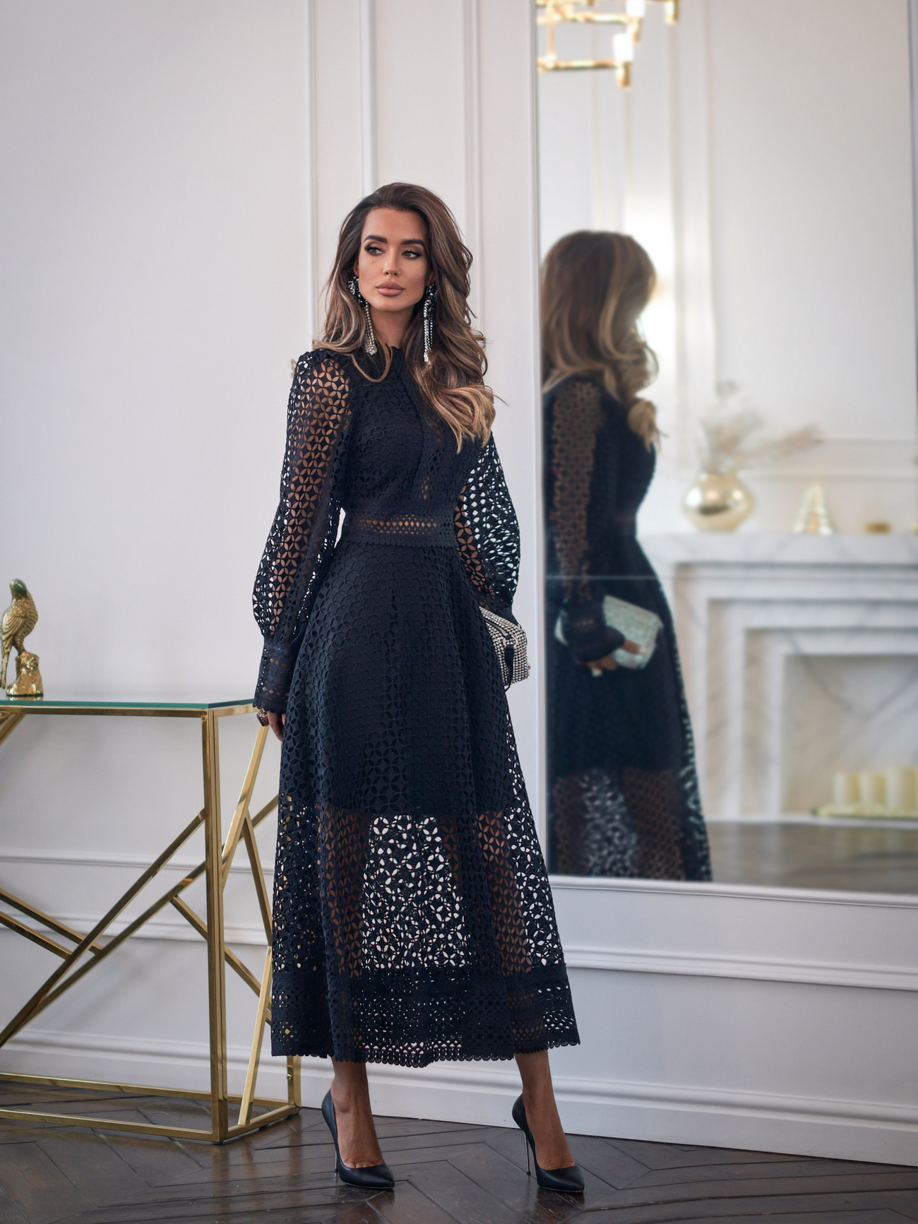 Abito in pizzo patchwork Kloé 