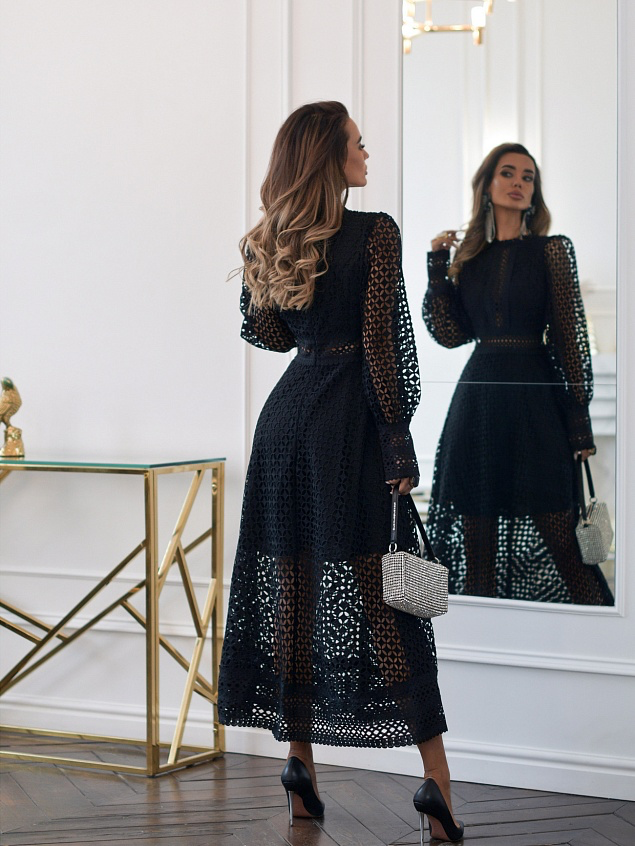 Abito in pizzo patchwork Kloé 