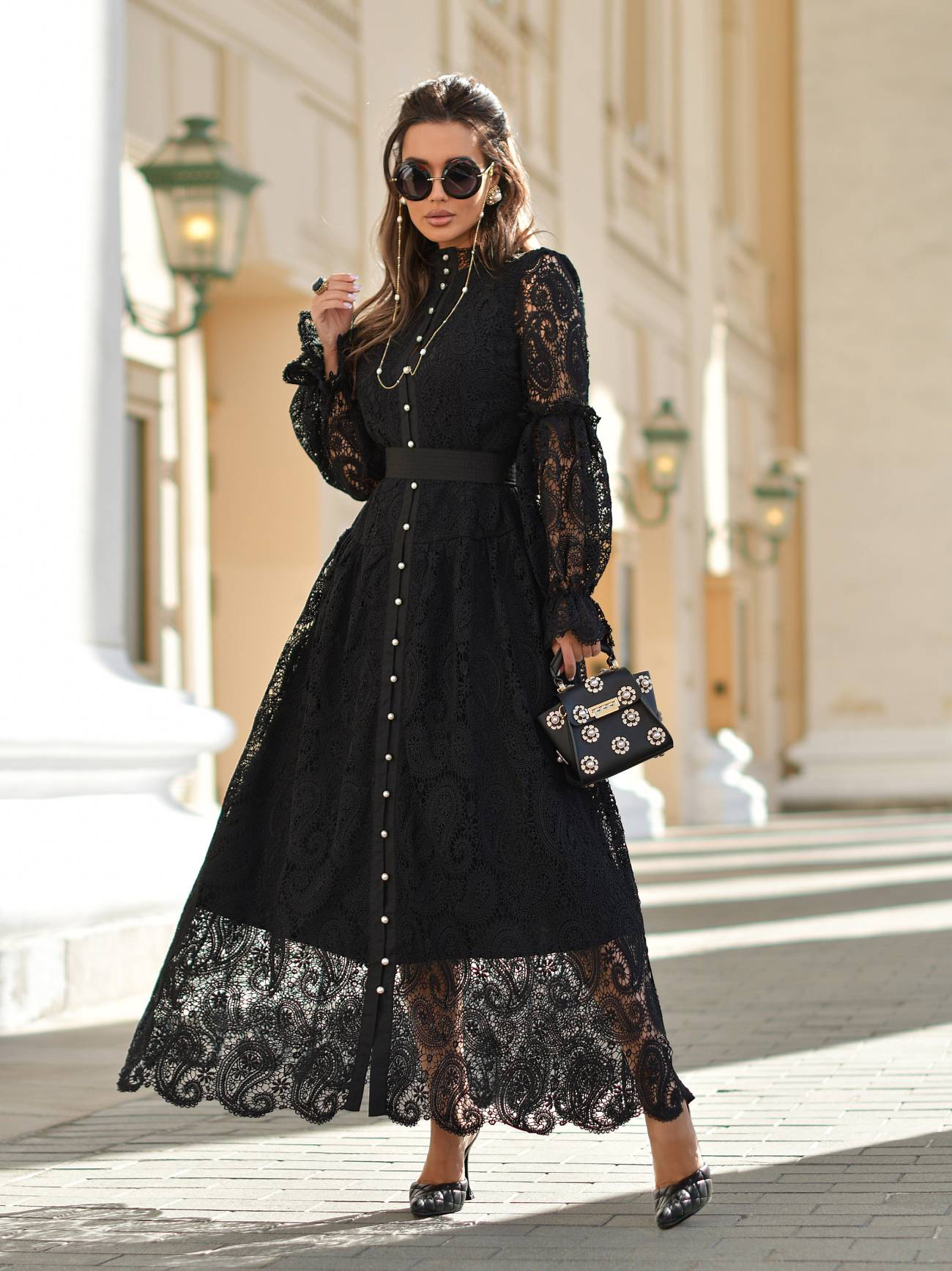 Abito in pizzo patchwork Hanna 