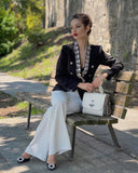 BLAZER DOPPIOPETTO IN NERO CON STRASS 