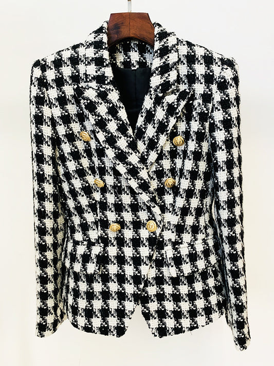 BLAZER DOPPIOPETTO IN TWEED B/N 