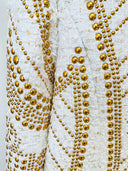 BLAZER DOPPIOPETTO IN TWEED BIANCO CON DECORAZIONI 
