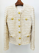 BLAZER DOPPIOPETTO IN TWEED DORATO 