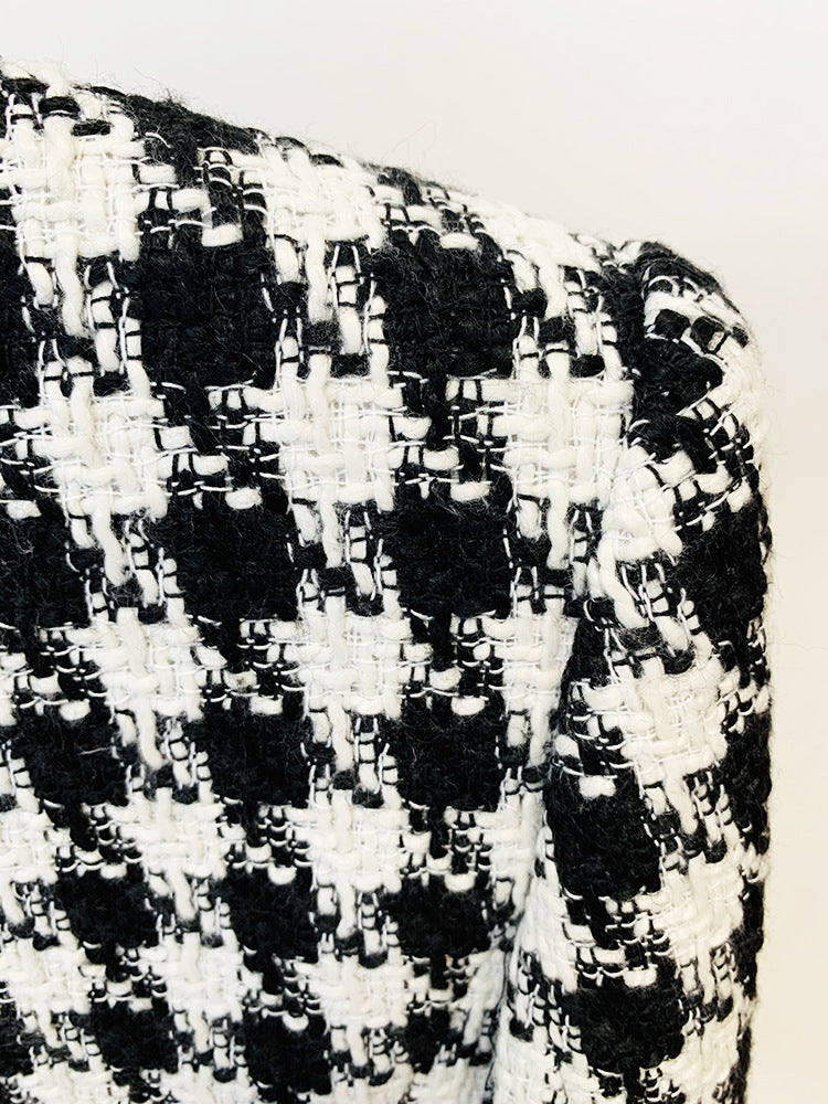 BLAZER CRUZADO DE TWEED B/N 