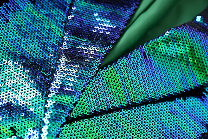 Conjunto de dos piezas de lentejuelas Larissa en verde 