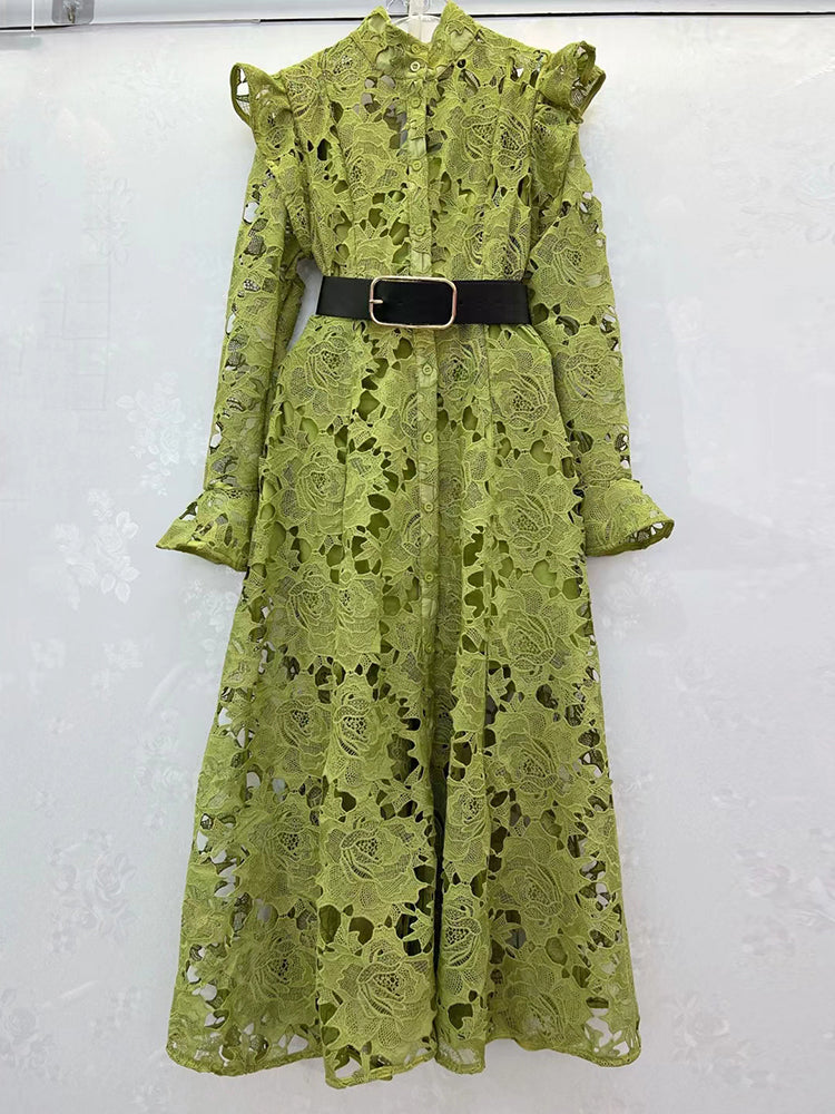 Vestido de encaje con patchwork Heidi 