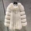 Natural Fox Fur O-Neck Coat