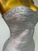 Silver Luxe Bandage Midi Dress