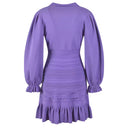 Puff Sleeve Knitted Mini Dress