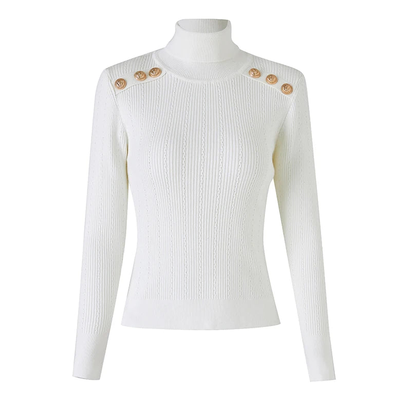 Top Sia in lana a maniche lunghe in bianco