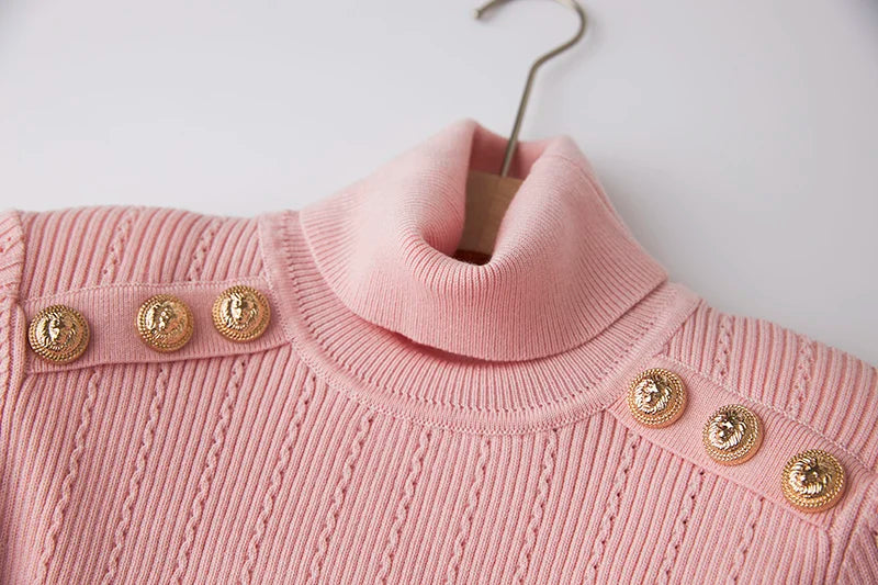 Top Sia in lana a maniche lunghe in rosa