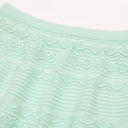 Mint knit A-line skirt texture detail