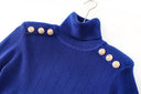 Top Sia in lana a maniche lunghe in blu reale