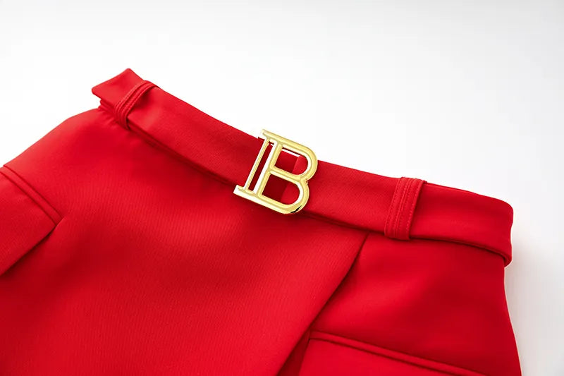 Set gonna due pezzi in rosso