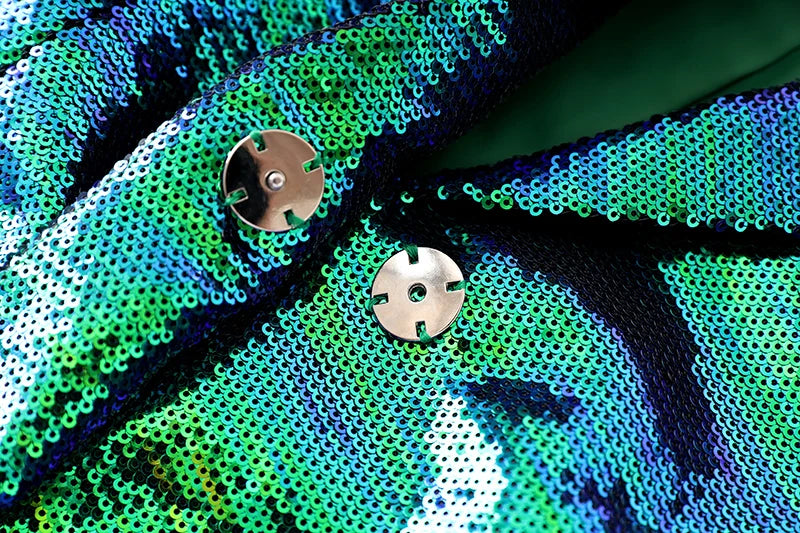 Conjunto de dos piezas de lentejuelas Larissa en verde 