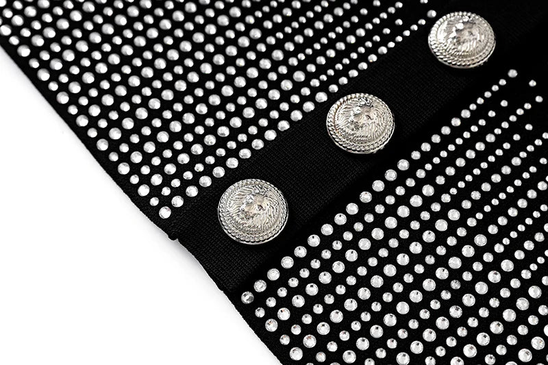 Jersey Rula de lana de manga larga con pedrería