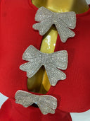 Crystal bow embellishment detail