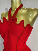 Scarlet Sculpt Beaded Gown