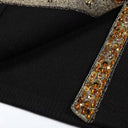 Elastic Knit 3D Floral Beaded Long Sleeve Cardigan & Slim Half Skirt Set