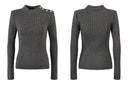 Rene Long Sleeve Wool Top in Gray