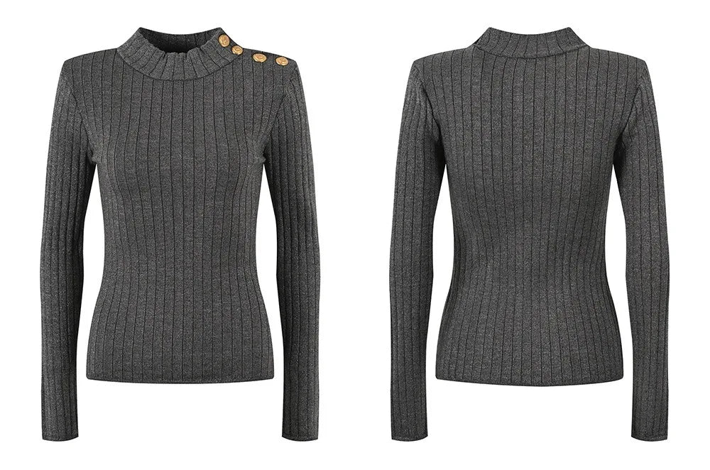 Top in lana a maniche lunghe Rene in grigio