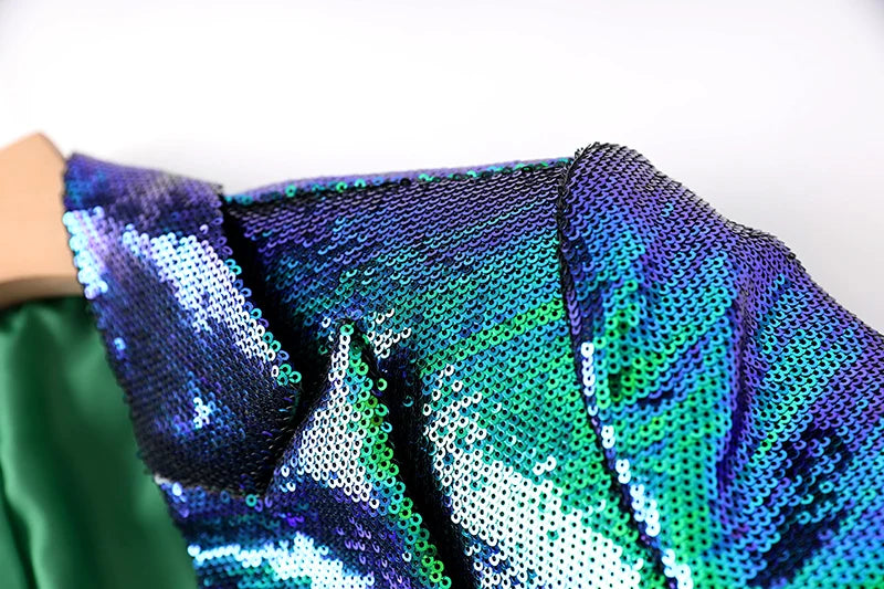 Conjunto de dos piezas de lentejuelas Larissa en verde 