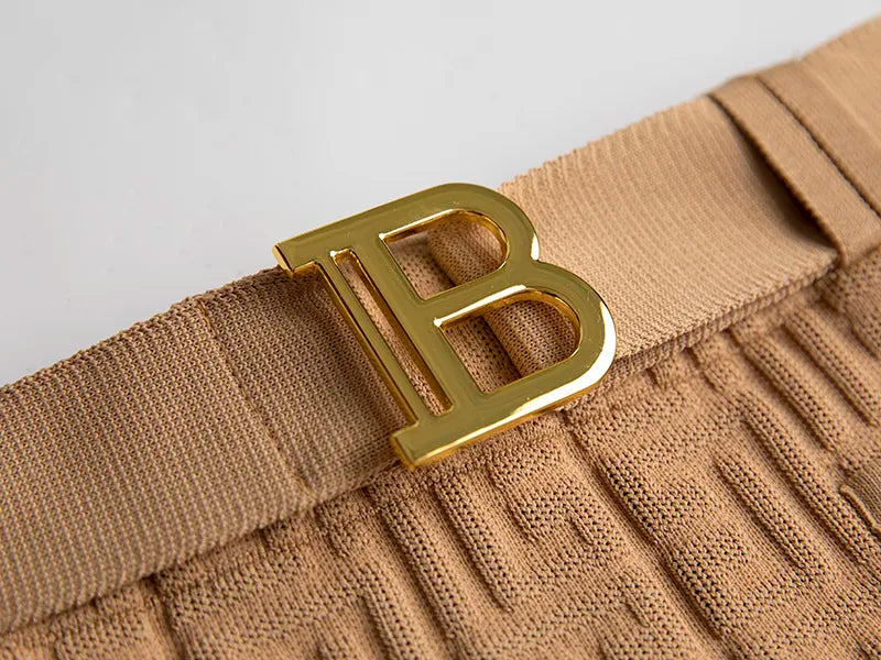 Set gonna retrò in due pezzi in beige